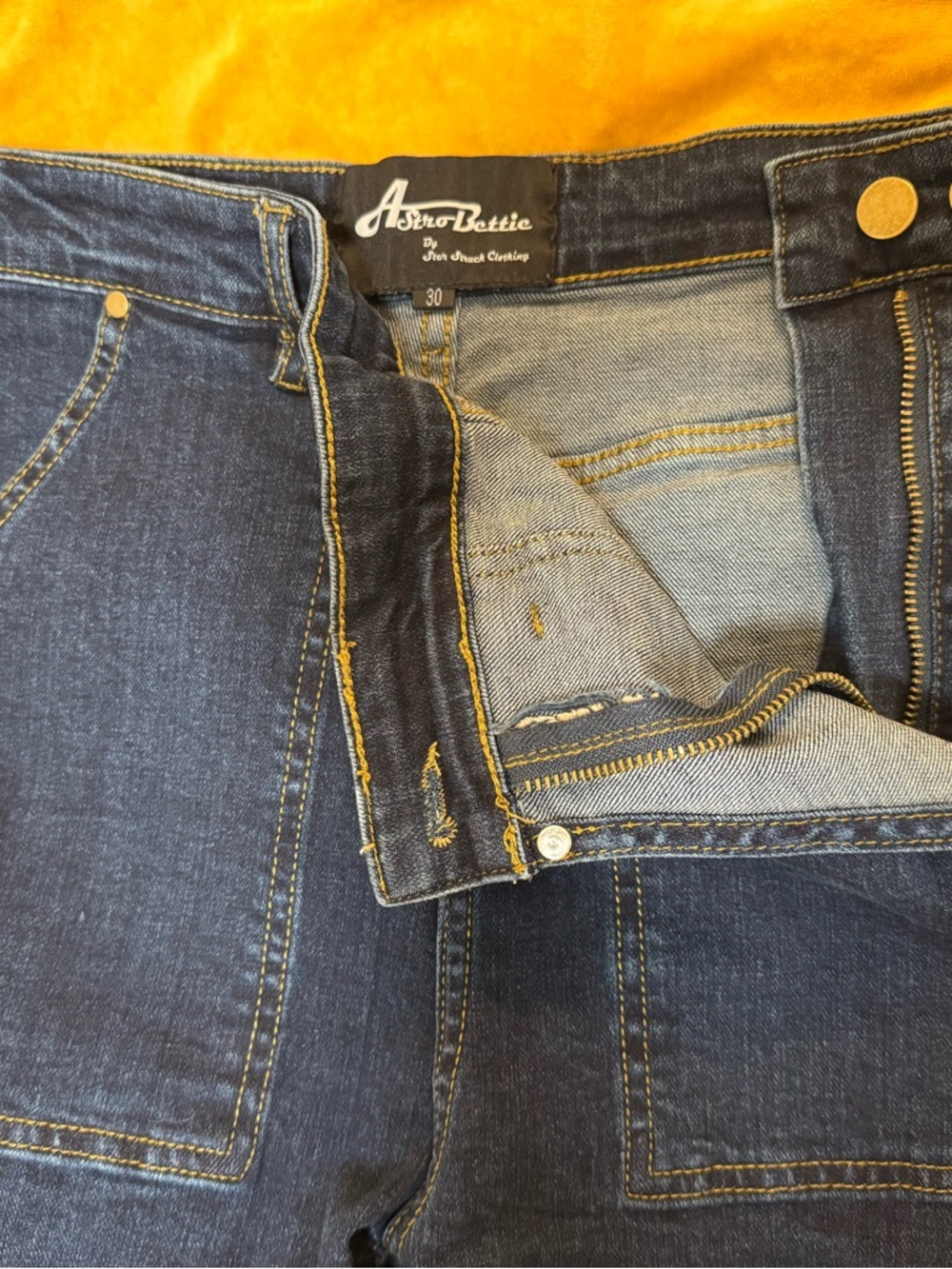 Astro Bettie by Star Struck Clothing. Vintage Women's High-Rise Dark Blue Jeans